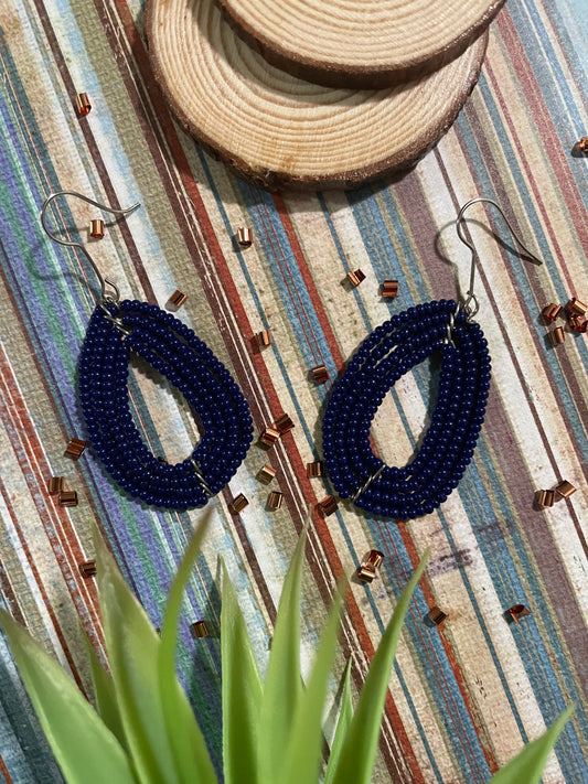 Beaded Beauty - Navy Blue